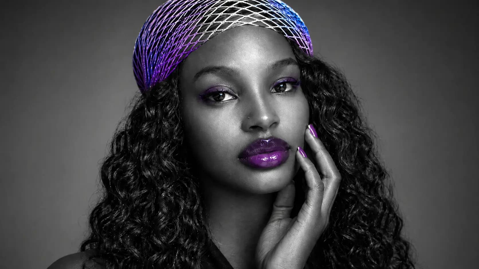 Editorial portrait, cool color treatment